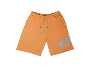 4GAINS Sportswear kurze Hose in der Farbe apricot mit türkisenem Aufdruck